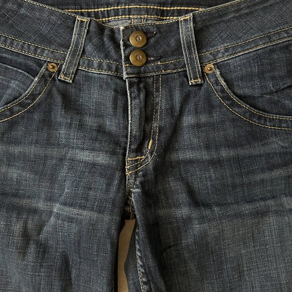 Hudson Women's Medium Wash Flare Jeans Whiskering 98% Cotton 2% Elastane Size 27 - Picture 4 of 7